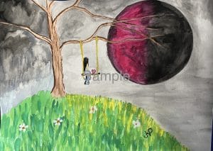Girl Swing & Moon